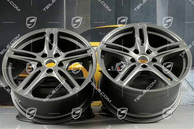 20" Felgensatz Panamera Turbo, 9,5J x 20 ET71 + 11,5J x 20 ET68, in Platinum Seidenmatt