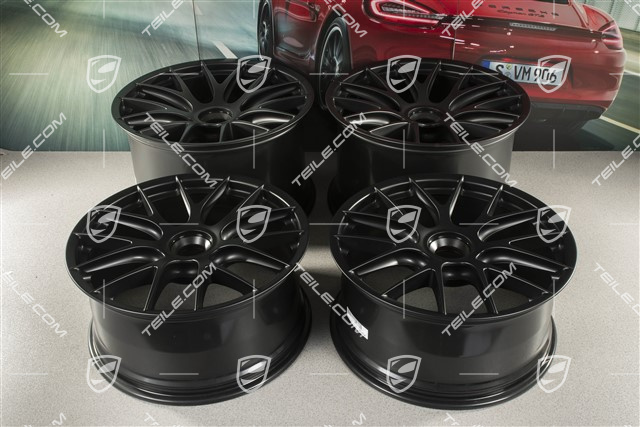 20"+21" GT2RS/GT3RS Magnesium zestaw kół, felgi 9,5 J x 20 ET50 + 12,5 J x 21 ET48, czarny satynowy półmat