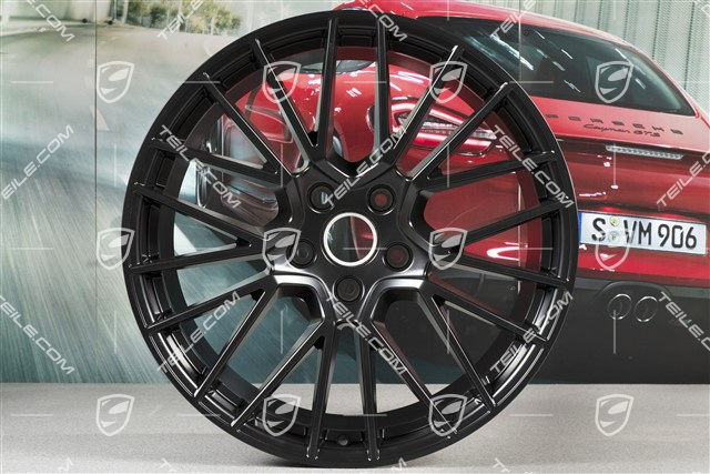 21" Komplet felg Cayenne RS Spyder, 11J x 21 ET58 + 9,5J x 21 ET46, czarny satynowy półmat