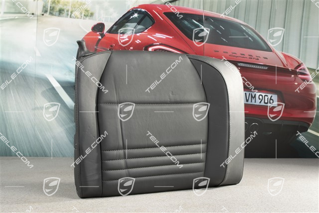 Back seat backrest, leather, black, Coupe, R