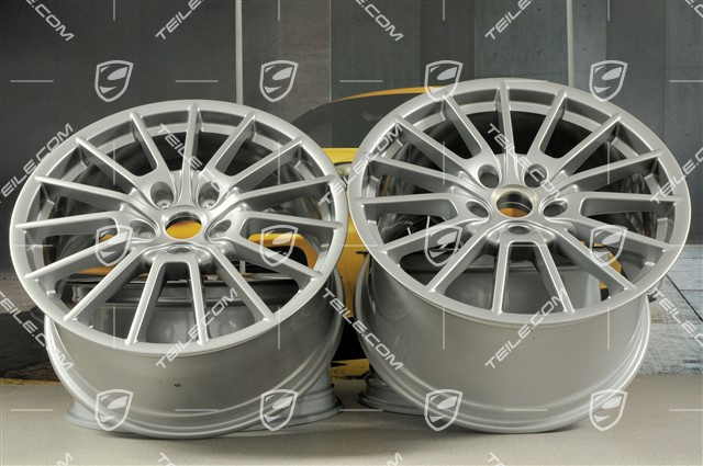 20" Komplet felg Panamera Sport, 9,5J x 20 ET65 + 11,5 J x 20 ET63, GT Silver metalik