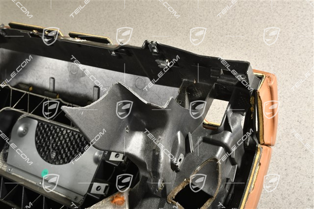 Konsola przednia skórzana, havanna (uszkodzone mocowania)