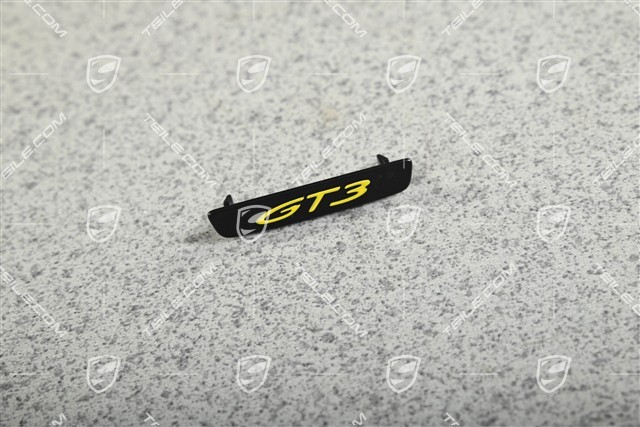 GT3 Badge centre console cover / trim / moulding, Racing yellow