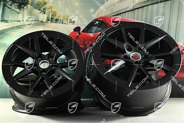 20+21" Carrera S Felgensatz, 8,5J x20 ET50 + 11,5J x 21 ET79, Schwarz Seidenmatt