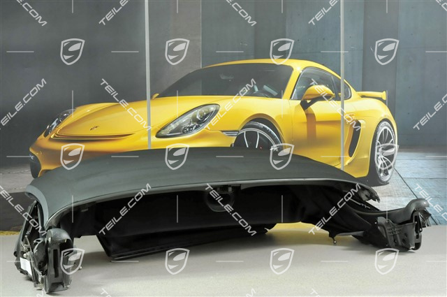 Convertible top, complete, glass window, black, little damage convertible top covering