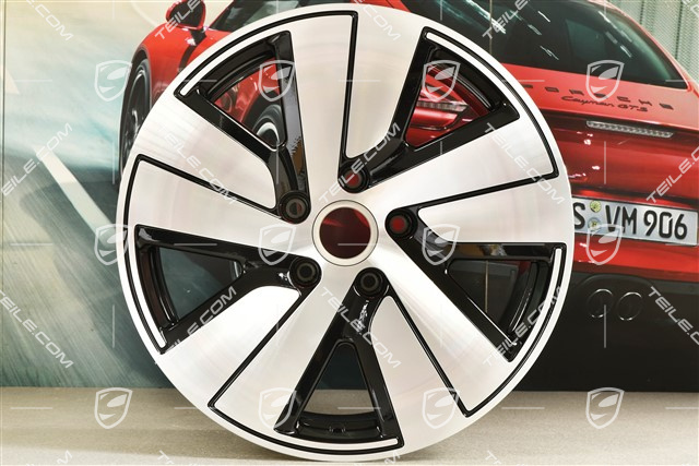 19-inch wheel rim Taycan S, 10J x 19 ET47, black high gloss + glossy Surface