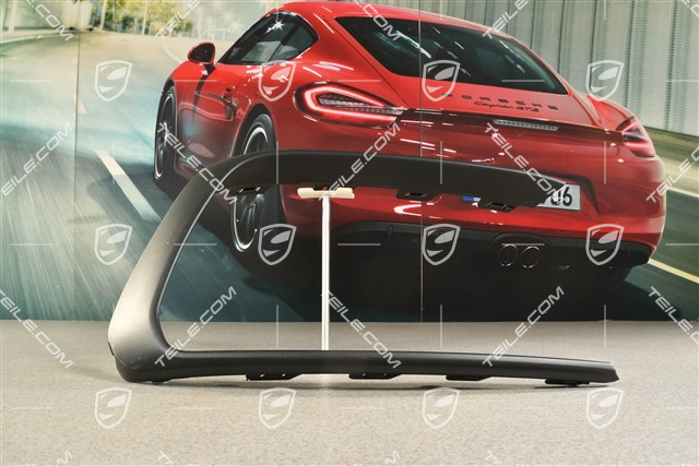 Front bumper Cover trim, Black matte, L