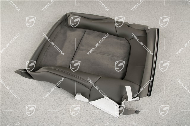 Cover for cushion, Leatherette/Alcantara, Agate grey, L