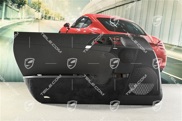 Tapicerka drzwi, Cabrio, skóropodobna, czarna, Bose, L