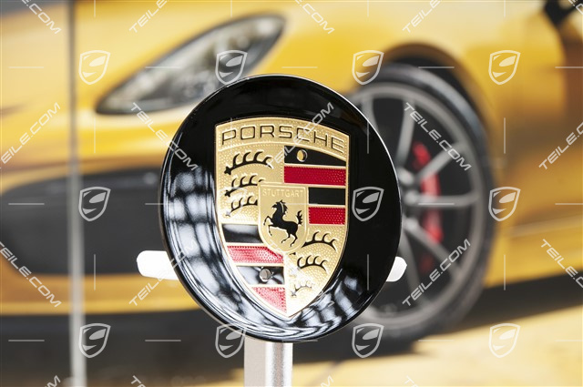 Center cap, concave, coloured crest, black high gloss