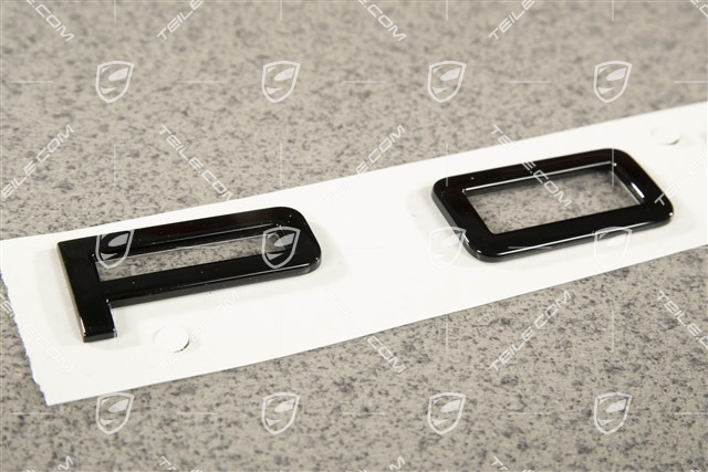 "PORSCHE" Schriftzug, Schwarz Hochglanz