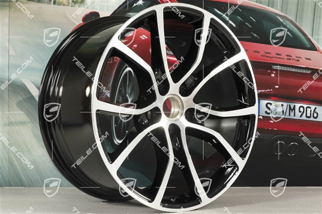 21" Komplet felg Cayenne Exclusive Design, 11J x 21 ET49 + 9,5J x 21 ET46, do Cayenne Coupé, czarny wysoki połysk