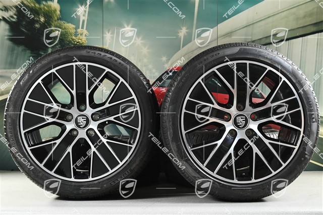20" Turbo Aero Sommerräder Satz, Felgen 9J x 20 ET54 + 11J x 20 ET60 + Pirelli Sommerreifen 245/45 R20 + 285/40 R20, ca. 50km, DOT/Bj. 2021