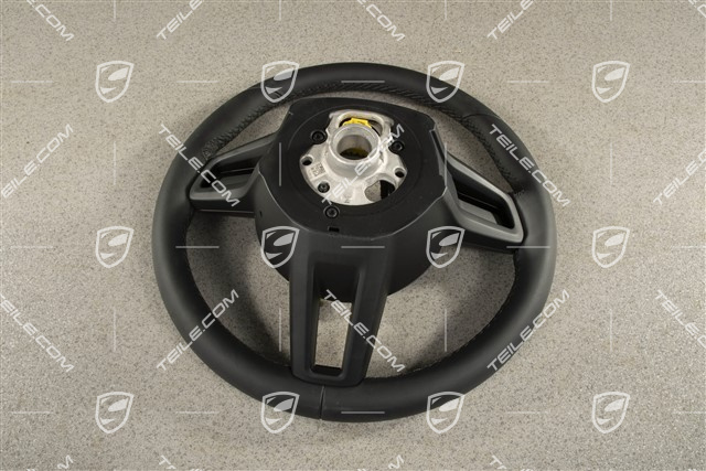 Multifunction steering wheel, Leather, Black/Black