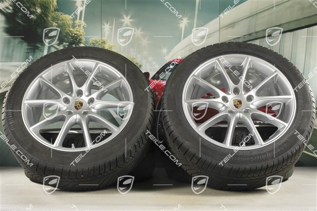 20" Cayenne COUPE Design Winterräder Satz, Felgen 9J x 20 ET50 + 10,5J x 20 ET55 + Continental Winterreifen 275/45 R20 + 305/40 R20, mit RDK-Sensoren