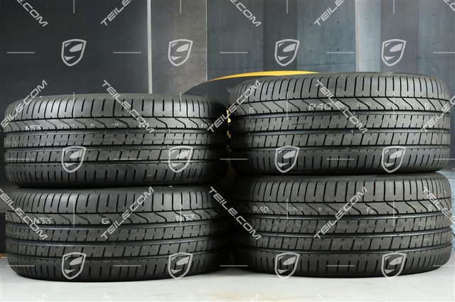 21" koła letnie Cayenne Exclusive Design, komplet, felgi 9,5J x 21 ET46 + 11,0J x 21 ET58 + NOWE opony letnie Pirelli P Zero 285/40 R21 + 315/35 R21, z czujnikami ciśnienia, czarne (wysoki połysk)