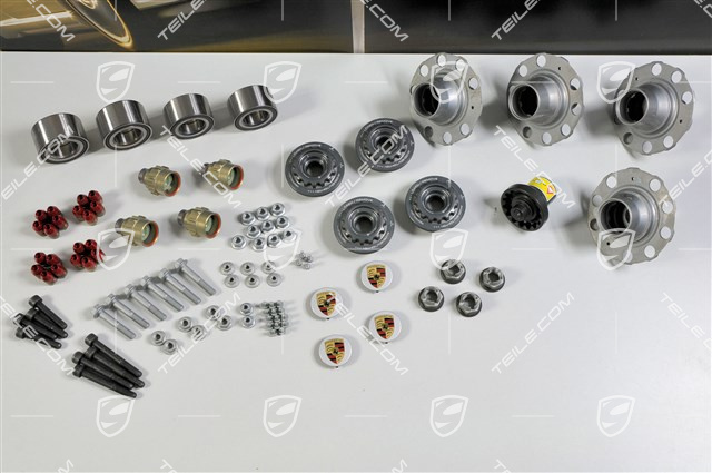 Central locking wheel bolt, wheel nut set, for Turbo / GT2 / GT3 with PCCB ceramic brake