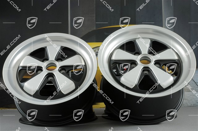 18-inch FUCHS wheel rim set, 8J x 18 ET52 + 10J x 18 ET65, incl. hub cap set