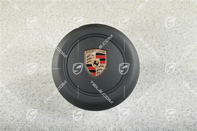 Airbag unit, steering wheel, Black ring / band, leatherette, Black