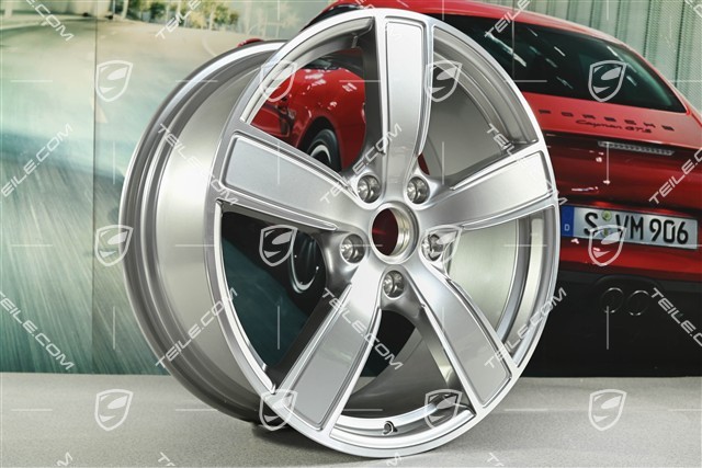 20-inch wheel rim set Carrera Sport, 8,5J x 20 ET57 + 10,5J x 20 ET47, Platinum silver metallic
