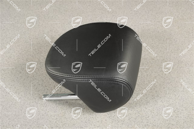 Head rest, rear, Smooth leather, Black, Center