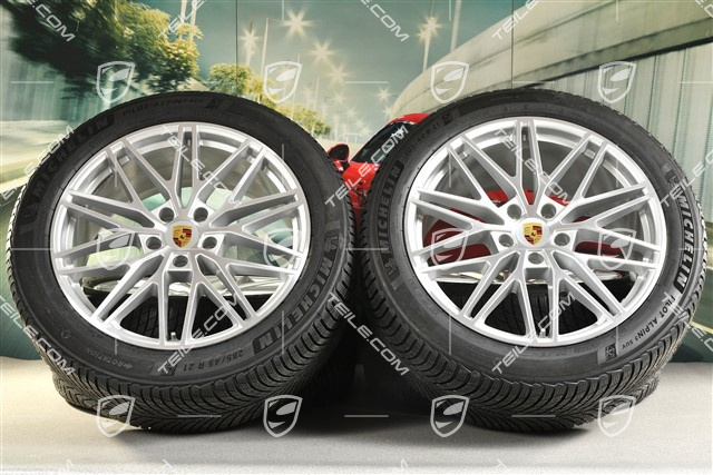 21-inch Cayenne COUPE "RS Spyder Design" winter wheel set, rims 9,5J x 21 ET46 + 11,0J x 21 ET49 + Michelin Pilot Alpin 5 SUV winter tyres 285/45 R21 + 305/40 R21, with TPMS