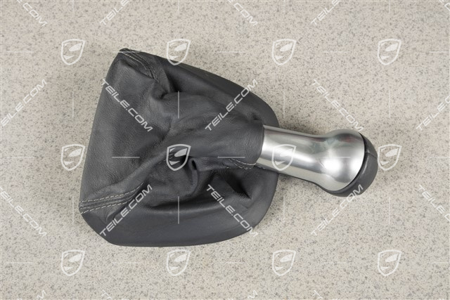 Schalthebelknopf, Seeblau, Leder / Aluminium, 6-gang schaltgetriebe