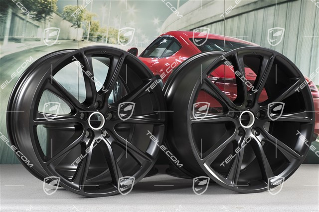 22-inch wheel rim set, BBS, 10J x 22 ET48 + 11,5J x 22 ET61, in blacksatin-mat