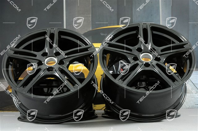 20-inch wheel rim set Turbo, 10,5J x 20 ET71 + 9,5J x 20 ET71, for winter use, black silk gloss