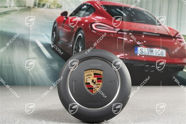 Airbag / poduszka powietrzna / bezpieczeństwa, kierownicy, skóra, czarna