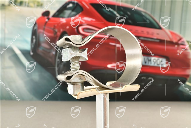 Exhaust tailpipe tensioning / restraining strap / clamp