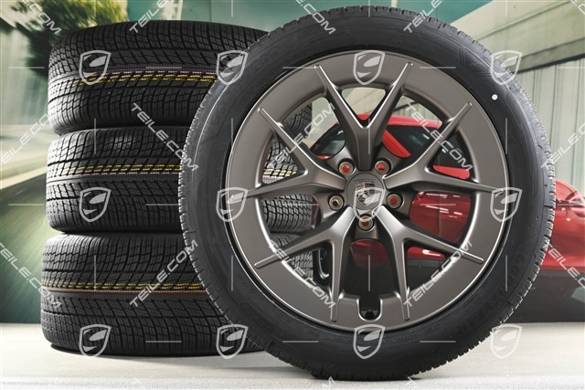 21" koła zimowe Cayenne RS Spyder Design, komplet, felgi 9,5J x 21 ET16 + 11J x 21 ET37 + opony zimowe Goodyear UltraGrip Performance 3 SUV 275/45 R21 + 315/40 R21, turbonite