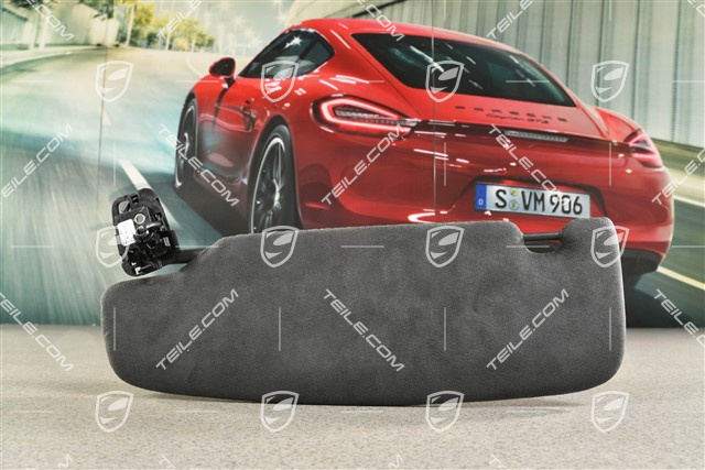 Coupe, Blenda przeciwsłoneczna, z lusterkiem, Alcantara, Czarna, R