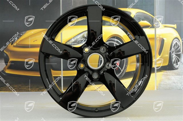 18-inch Cayman S wheel, 9J x 18 x ET43, black high gloss