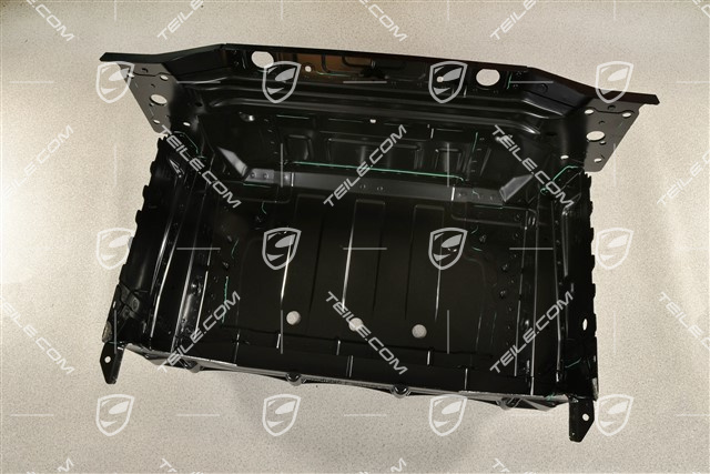 Front end terminal piece incl. boot floor plate