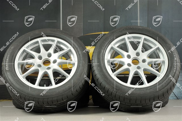 18" Komplet kół letnich Panamera S, felgi 8J x 18 ET59 + 9J x 18 ET53 + NOWE opony Continental  245/50 18 + 275/45 18