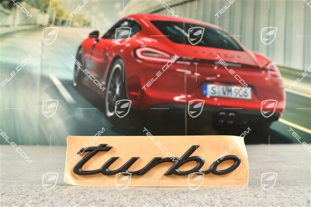 Coupe, Badge / Emblem Turbo, Matte Black