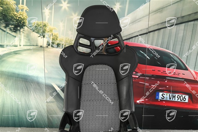 Fotel kubełkowy GT3RS / GT2RS, Carbon, skóra, czarny, bez szyn, L