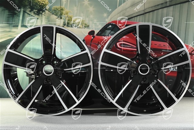 22-inch Cayenne Coupé wheel rim set Sport Classic, wheel rims 10J x 22 ET48 + 11,5J x 22 ET52, black high gloss