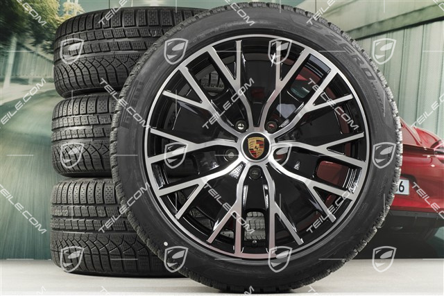 20" Turbo S Aero Design Winterräder Satz, Felgen 9J x 20 ET54 + 11J x 20 ET60, Pirelli Winterreifen 245/45 R20 + 285/40 R20