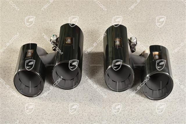 Tail pipe set, black, L+R