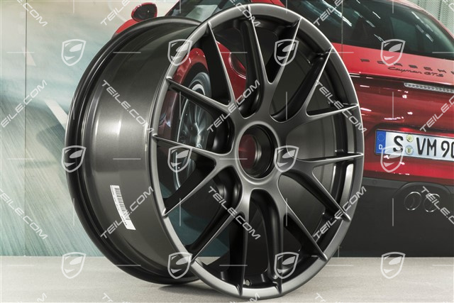 20"+21" GT2RS/GT3RS Magnesium zestaw kół, felgi 9,5 J x 20 ET50 + 12,5 J x 21 ET48, czarny satynowy półmat