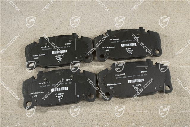 PCCB klocki hamulcowe, Turbo/Turbo S, zestaw, przednia oś, L+R