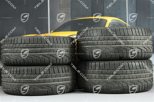 18" Winterräder Satz "Cayman", Felgen 8J x 18 ET57 + 9J x 18 ET47 + Winterreifen Pirelli SottoZero2 N0 235/45 R18 + 265/45 R18, mit RDK-Sensoren