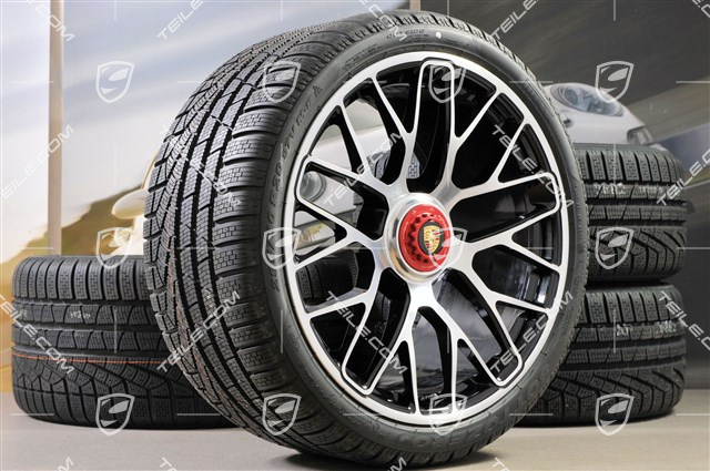 GT3 20" koła zimowe, komplet, "Turbo S" central. moc., 9J x 20 ET51 + 11J x 20 ET59 + opony zimowe Pirelli 245/35 R20+295/30 R20, czujniki RDK