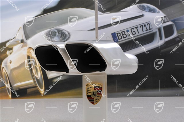 Sportowa końcówka wydechu, z polerowanej stali szlachetnej, wygląd "4-rury", R