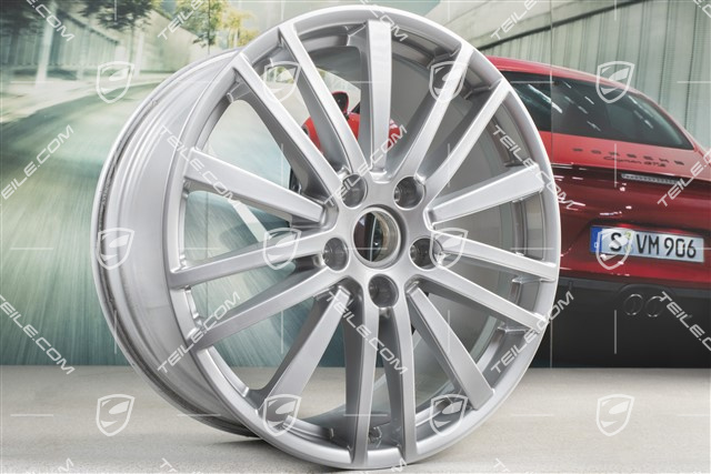 20" Komplet felg Panamera Design, 9,5J x 20 ET71 + 11,5J x 20 ET68, srebrny Brilliant chrome
