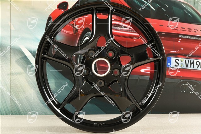 19" Felge Carrera S, BBS, 8J x 19 ET57, schwarz hochglanz
