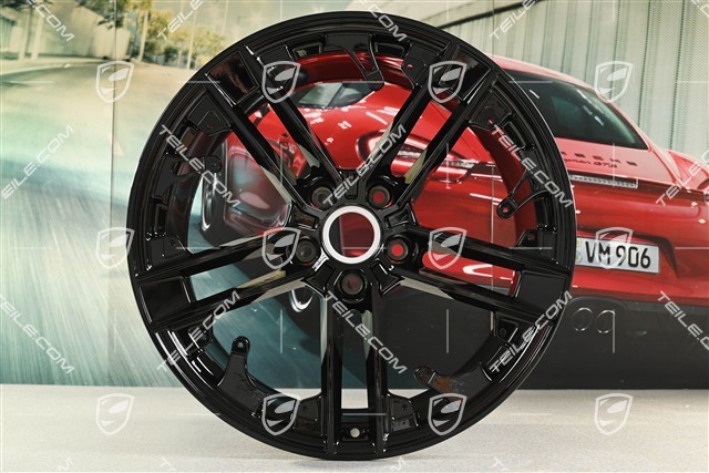 21" Felga Exclusive Design, 11,5J x 21 ET66, tylna, czarny wysoki połysk, L