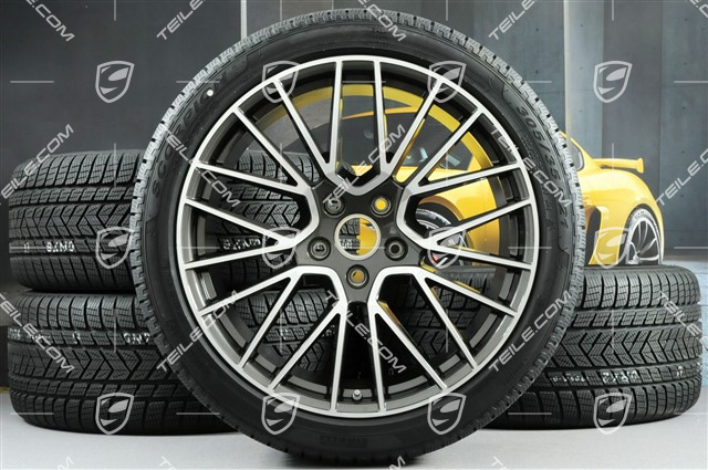 21-inch Cayenne RS Spyder winter wheel set, rims 9,5J x 21 ET46 + 11,0J x 21 ET58 + Pirelli winter tyres 275/40 R21 + 305/35 R21, with TPMS